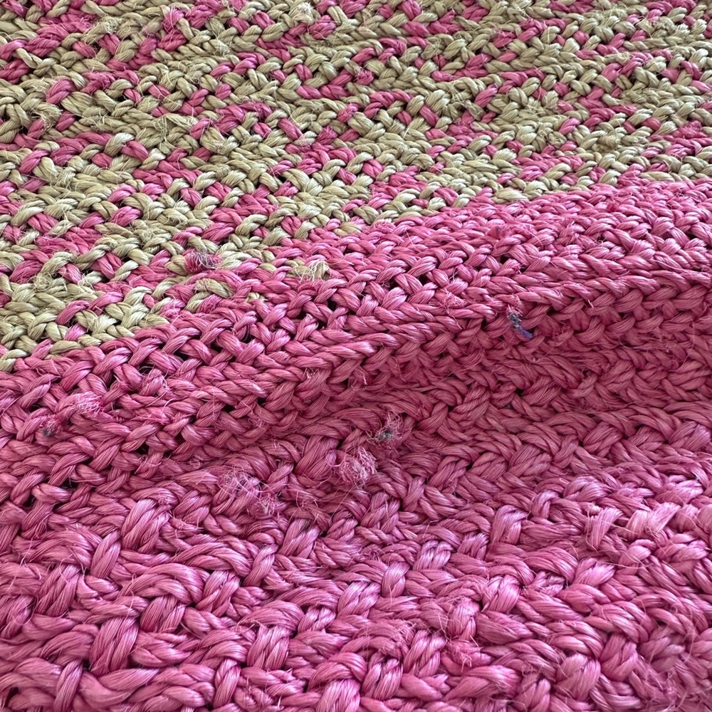 Balenciaga Raffia Panier Two-Toned Tote in Pink/Natural - Picture 3 of 9